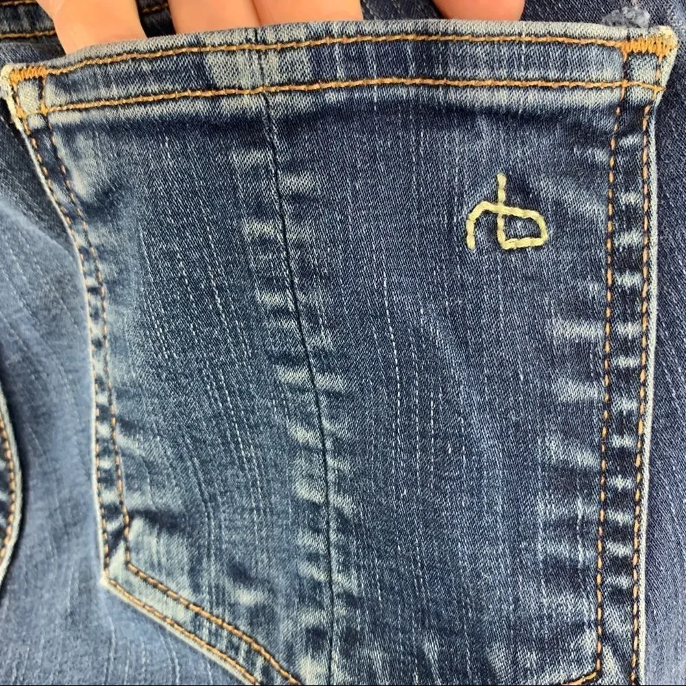 Rag & Bone The Legging Skinny Jeans - Clean Indigo Medium Wash‎ Low-rise Sz 25